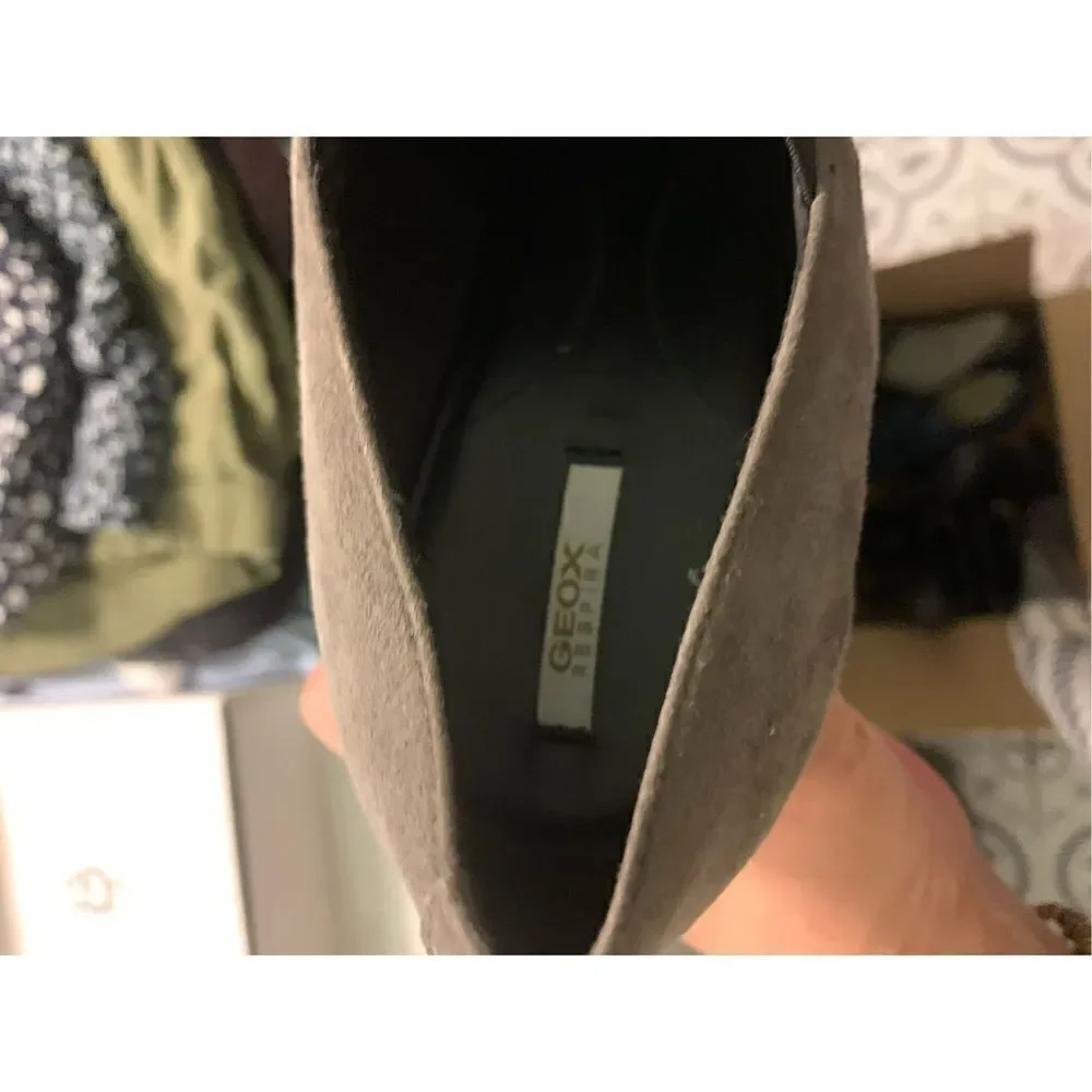 Geox Respira Suede Wedge Heel Grey, Excellent Pre-Loved Condition‎ Sz 39 (8.5)